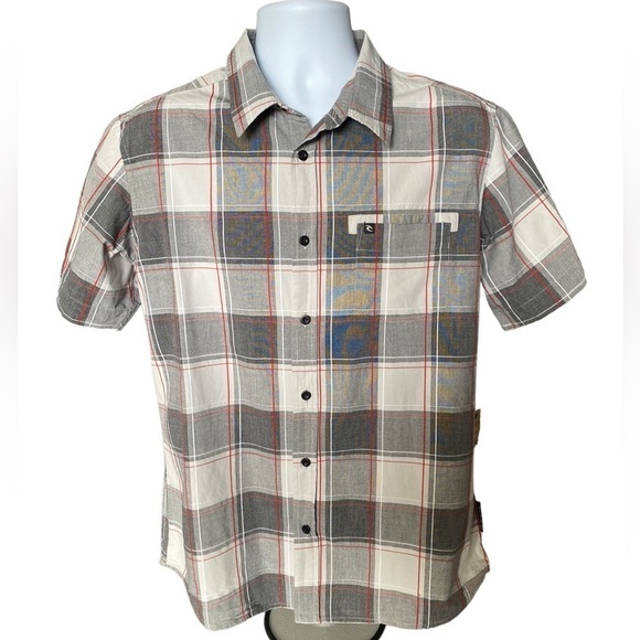 RIP CURL Plaid Button Down Collared Shirt Men M Medium - Picture 1 of 9